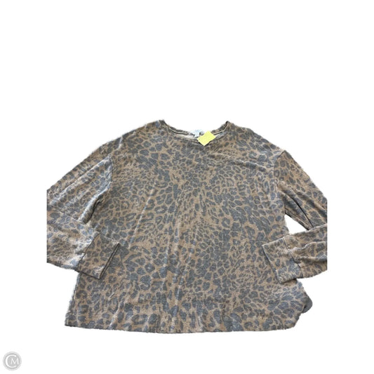 Top Long Sleeve By Time And Tru In Animal Print, Size: L