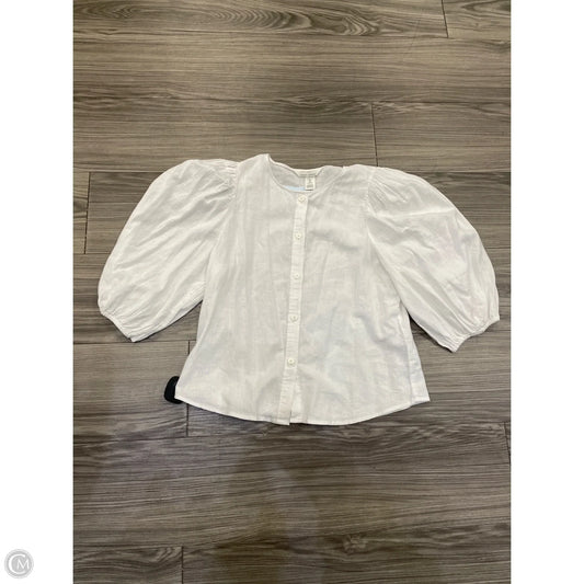 Blouse Short Sleeve By H&m In White, Size: S