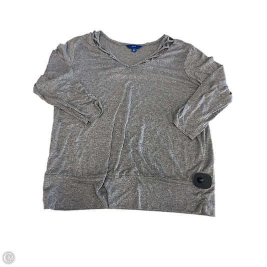 Top Long Sleeve By Apt 9 In Grey, Size: Xl