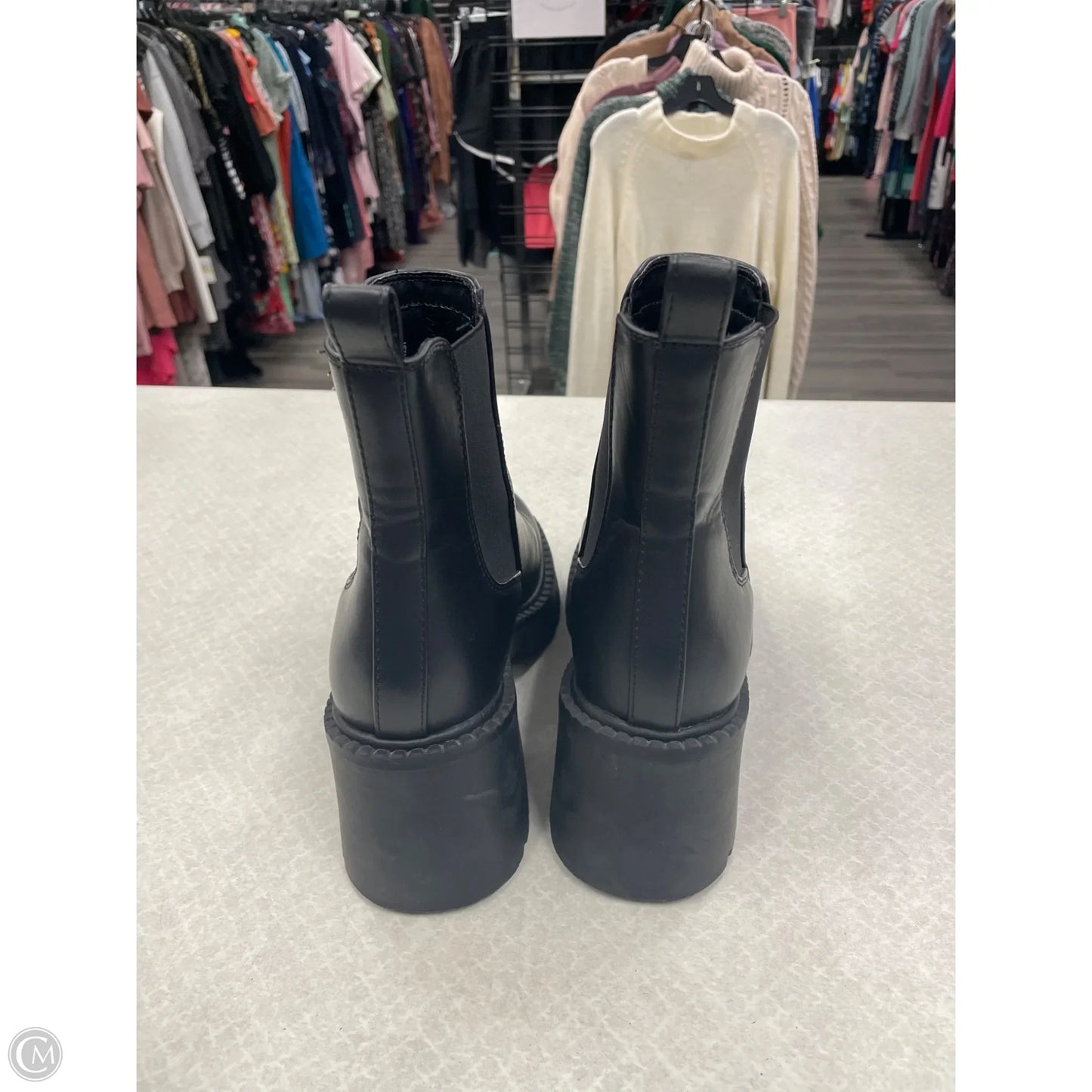 Boots Ankle Heels By Clothes Mentor In Black, Size: 6