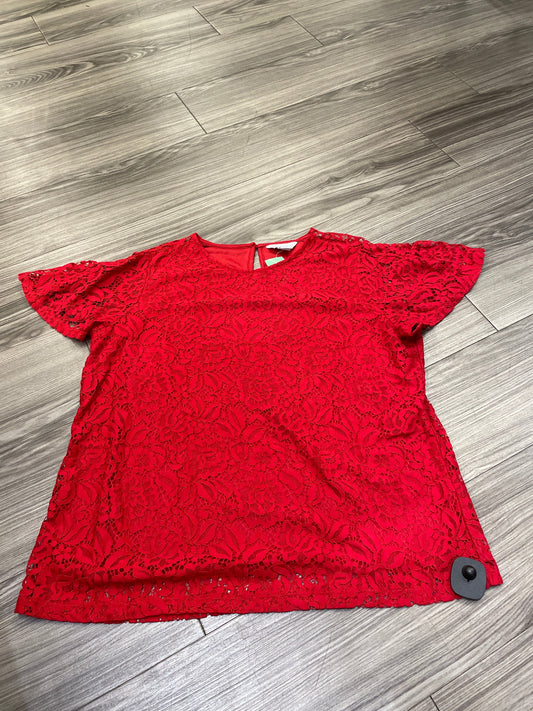 Top Short Sleeve By Liz Claiborne In Red, Size: Xlp