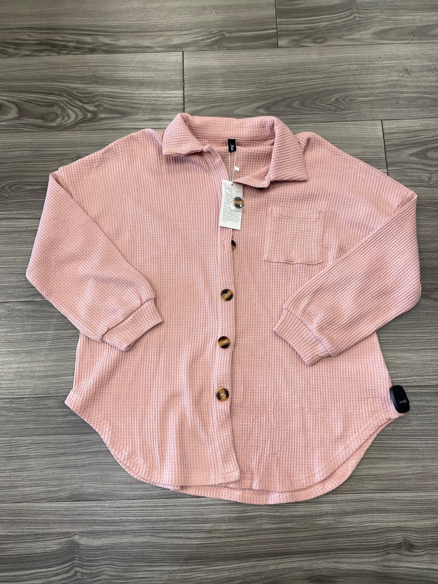 Jacket Shirt By Clothes Mentor In Pink, Size: S