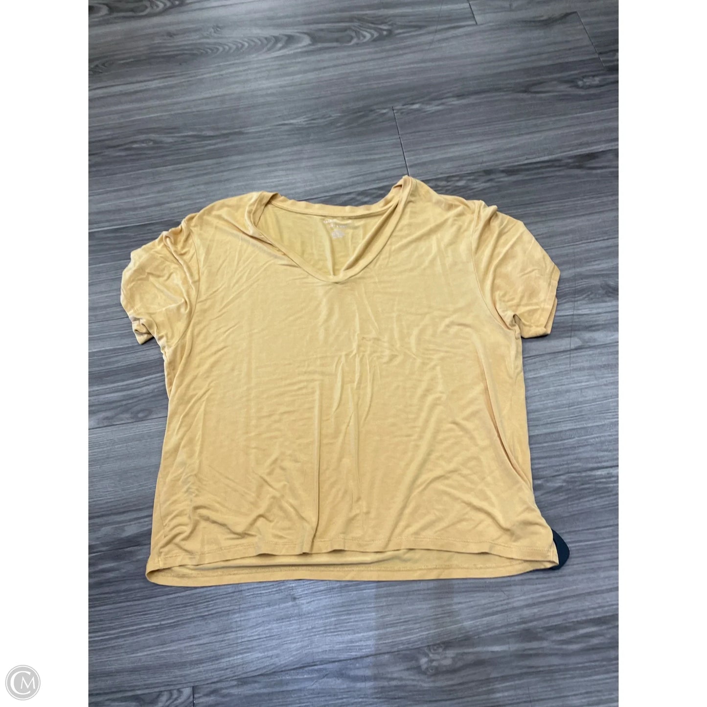 Top Short Sleeve By American Eagle In Yellow, Size: L