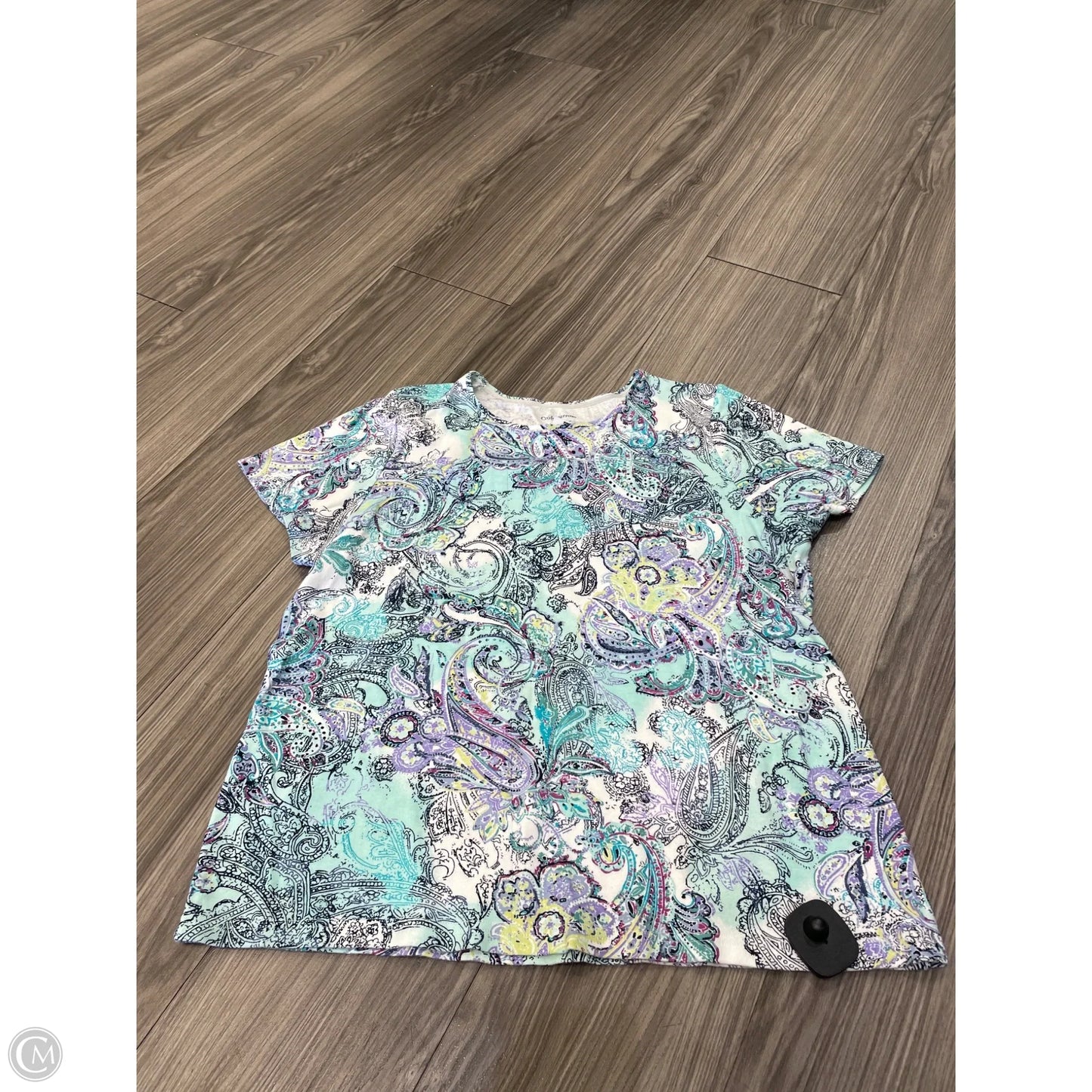 Top Short Sleeve By Croft And Barrow In Blue, Size: 1x