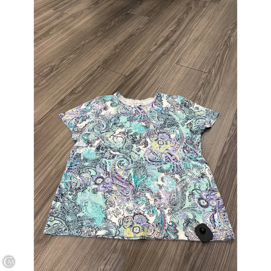 Top Short Sleeve By Croft And Barrow In Blue, Size: 1x