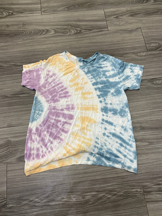 Top Short Sleeve By American Eagle In Tie Dye Print, Size: S