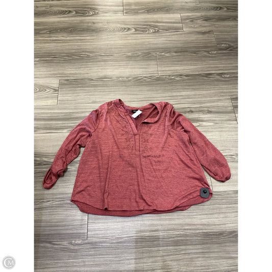 Top Long Sleeve By Cable And Gauge In Red, Size: 3x