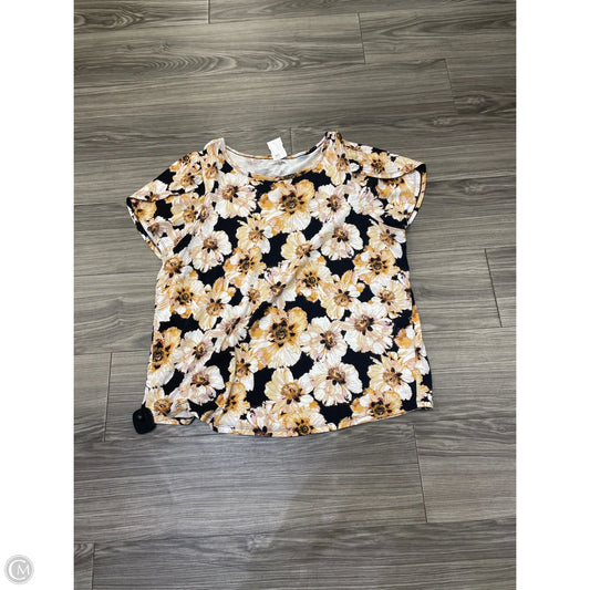 Top Short Sleeve By Maurices In Floral Print, Size: Xl