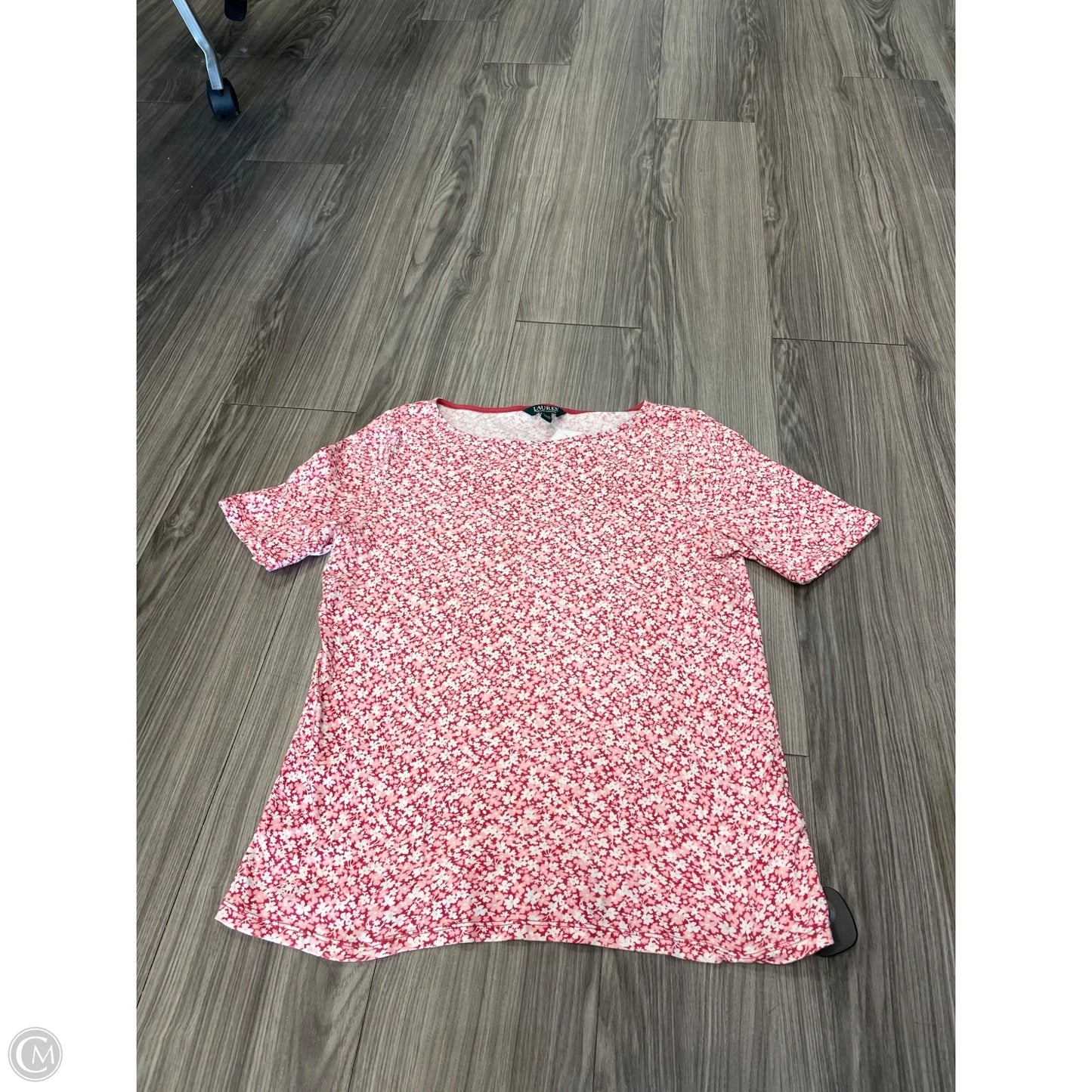 Top Short Sleeve By Lauren By Ralph Lauren In Floral Print, Size: Xl