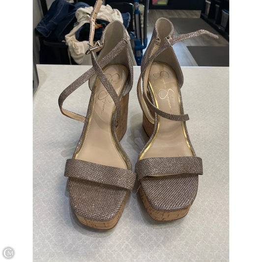 Shoes Heels Wedge By Jessica Simpson In Brown, Size: 10