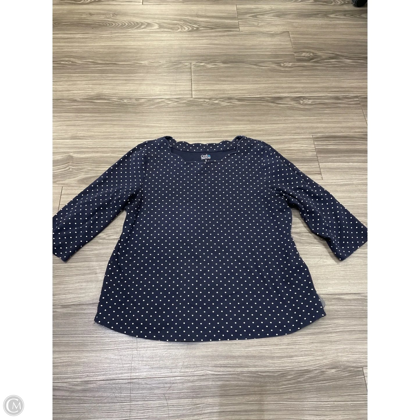 Top 3/4 Sleeve By Croft And Barrow In Navy, Size: Xl