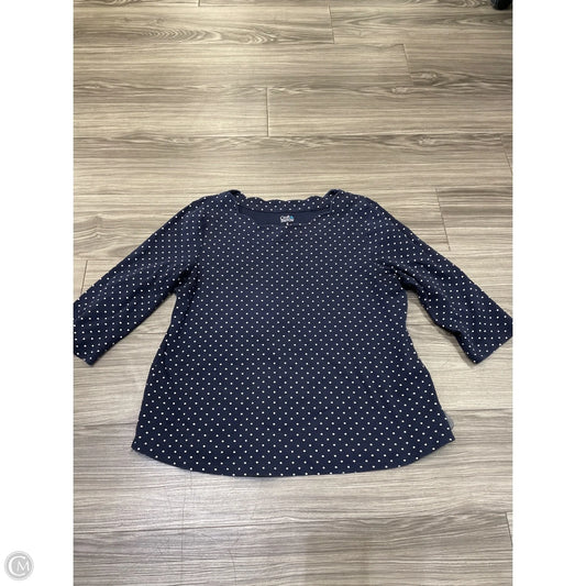 Top 3/4 Sleeve By Croft And Barrow In Navy, Size: Xl