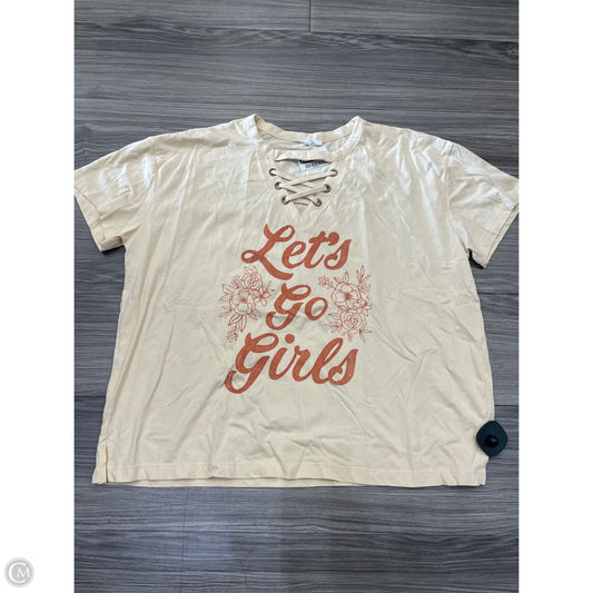 Top Short Sleeve By Maurices In Tan, Size: L