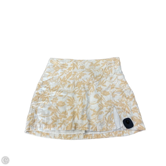 Skirt Mini & Short By Abercrombie And Fitch In White & Yellow, Size: L
