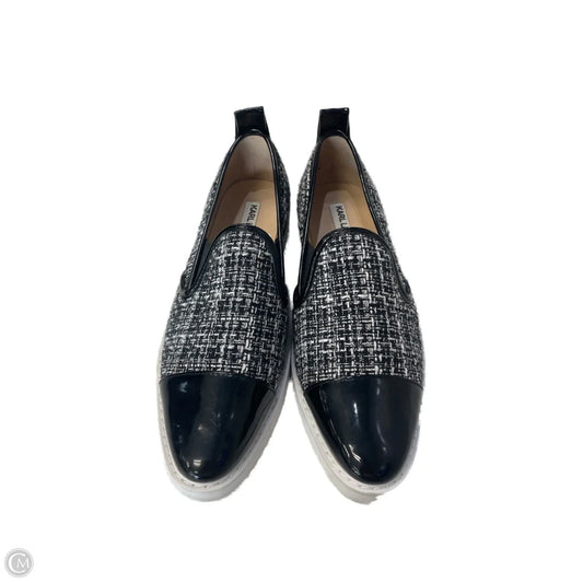 Sandals Flats By Karl Lagerfeld In Black & White, Size: 7