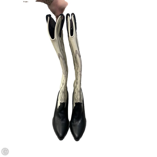 Boots Western By Clothes Mentor In Black & Cream, Size: 7.5