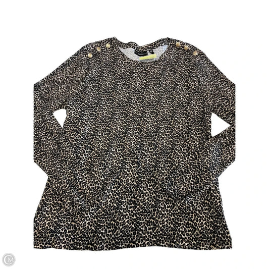 Top Long Sleeve By Rafaella In Animal Print, Size: L