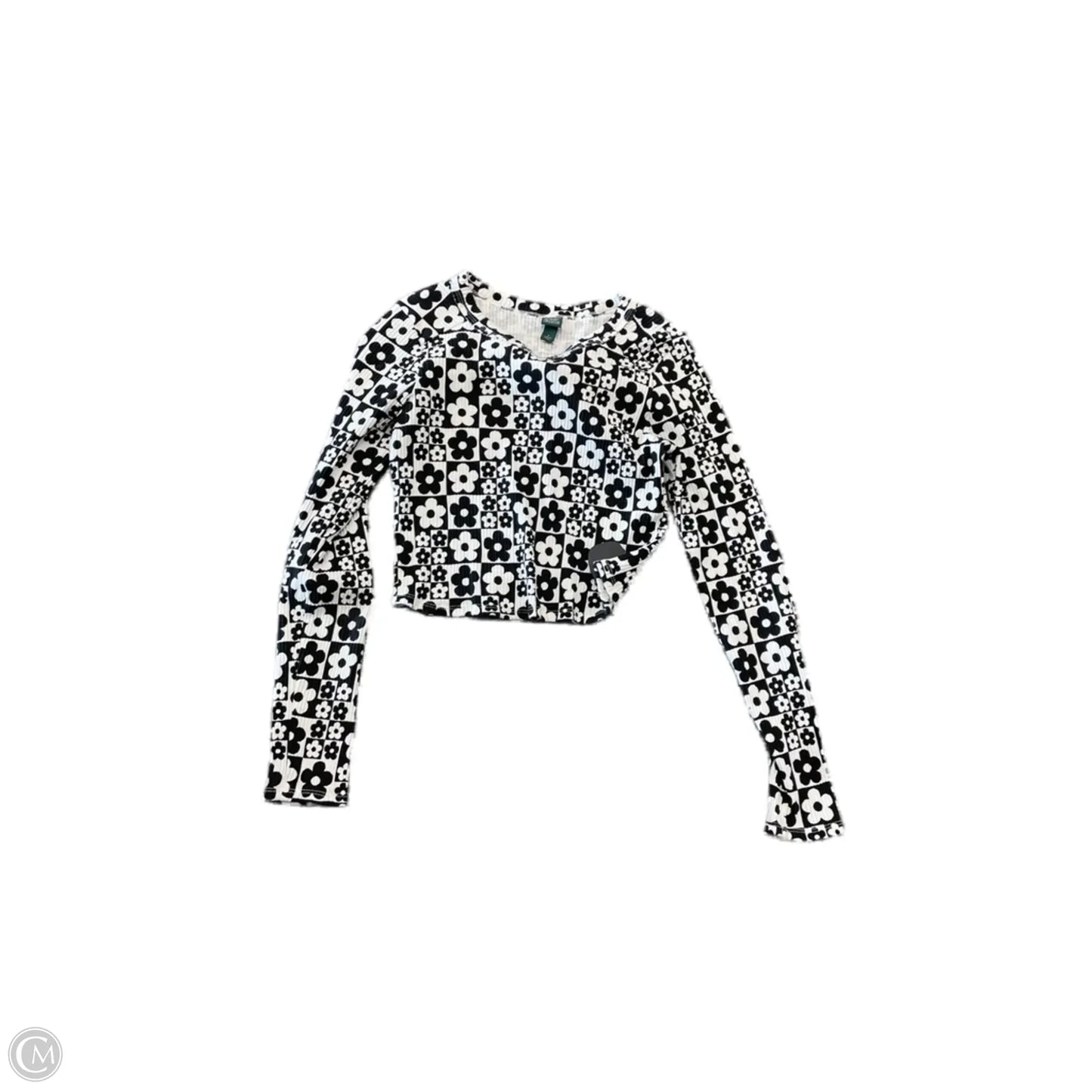 Top Long Sleeve By Wild Fable In Black & White, Size: S