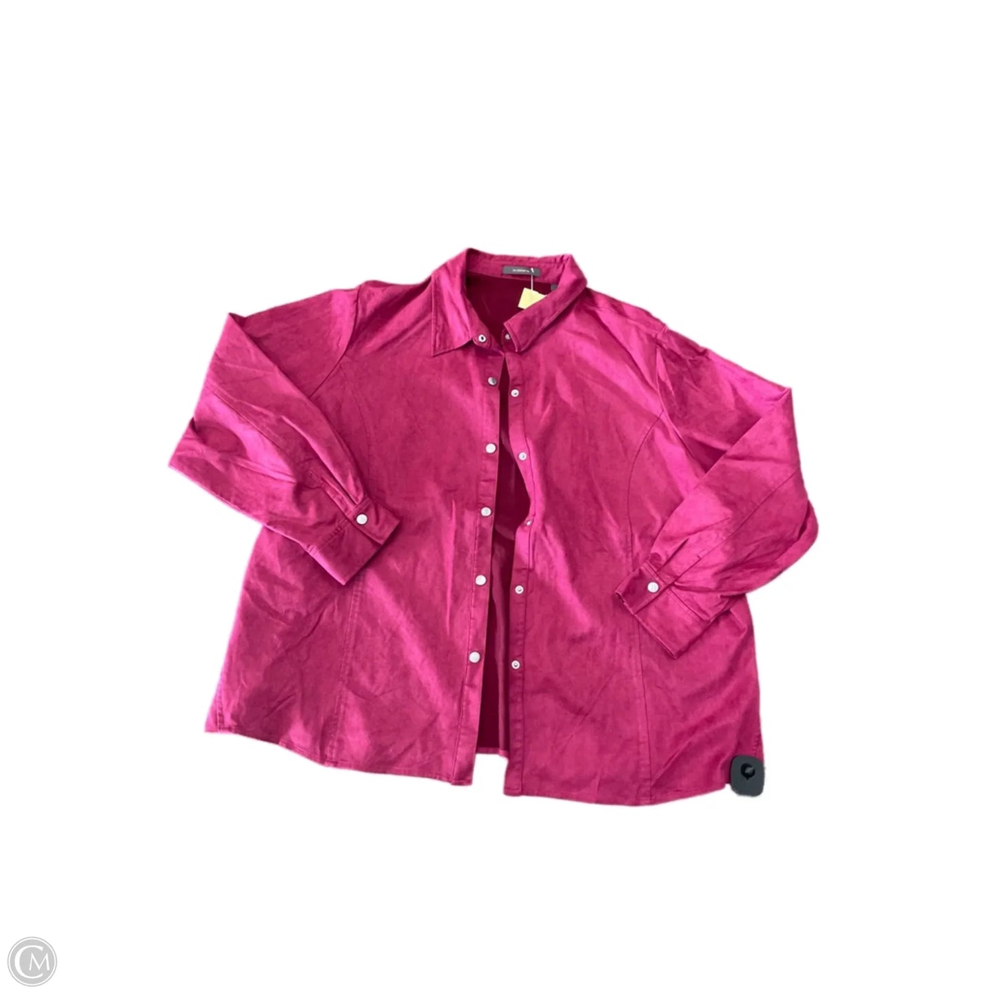 Jacket Shirt By Liz Claiborne In Pink, Size: 3x