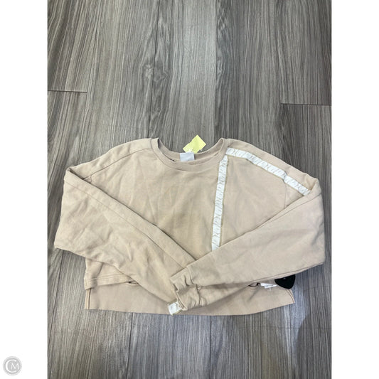 Athletic Top Long Sleeve Crewneck By Gym Shark In Tan, Size: M