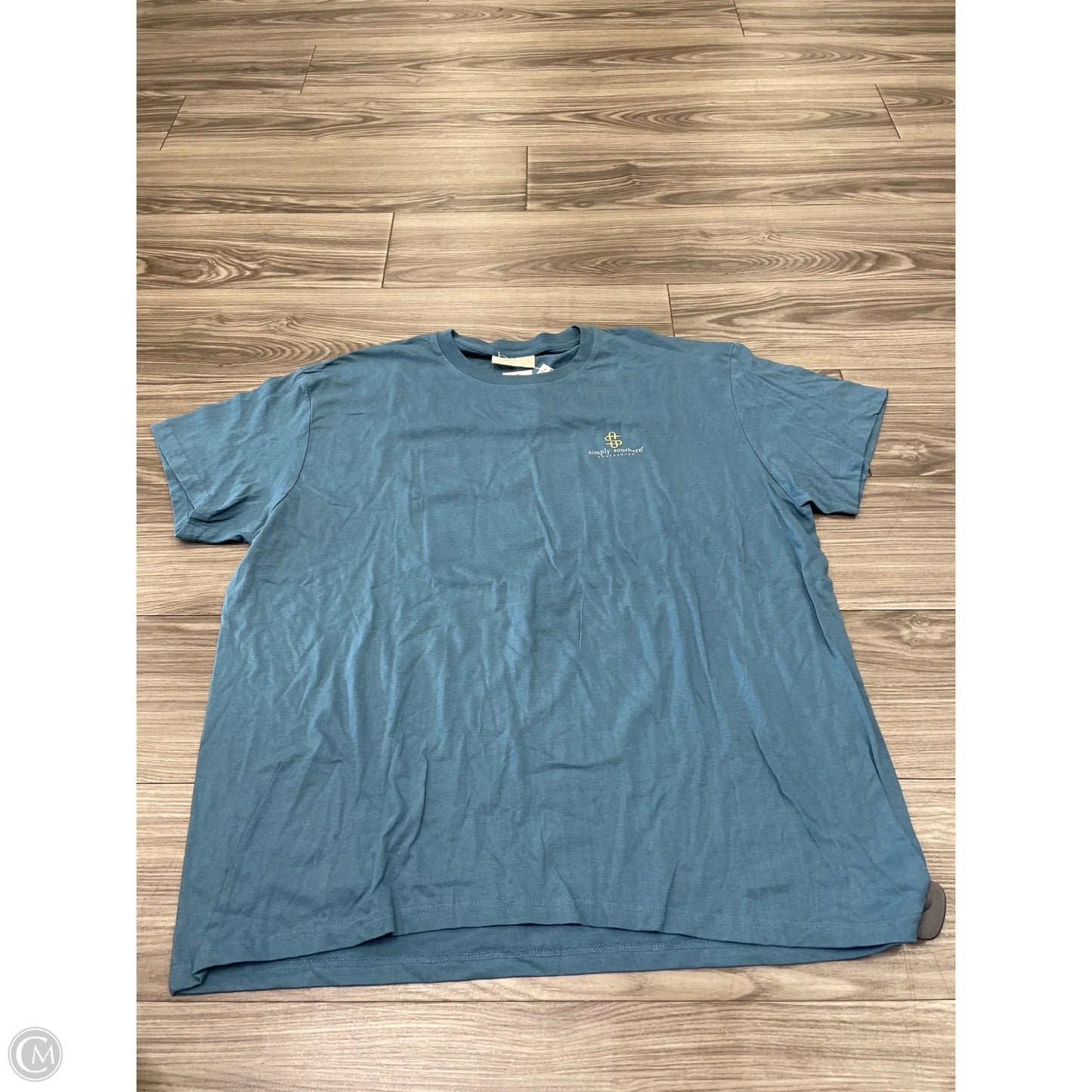 Top Short Sleeve By Simply Southern In Blue, Size: Xxl