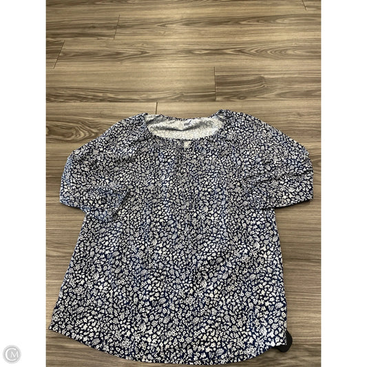 Top Long Sleeve Basic By Lands End In Navy, Size: M