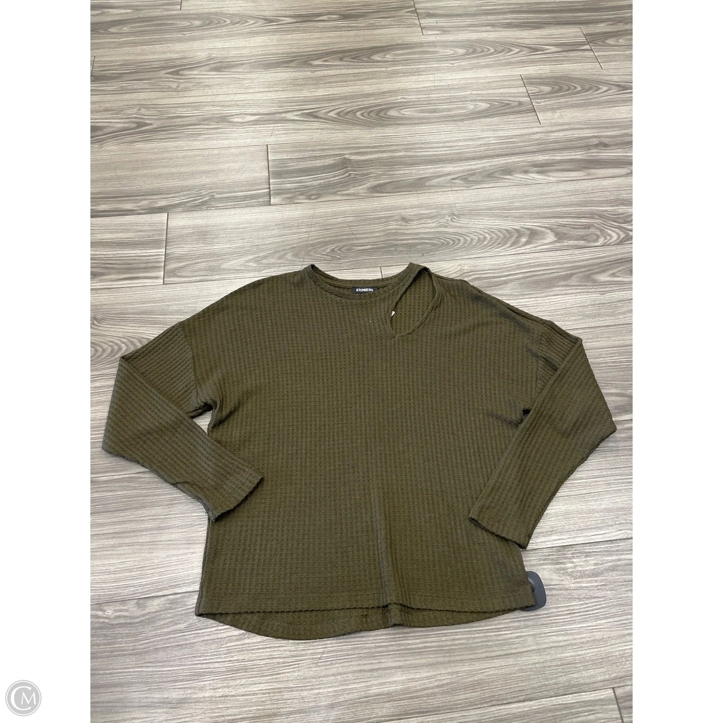 Top Long Sleeve Basic By Express In Green, Size: S