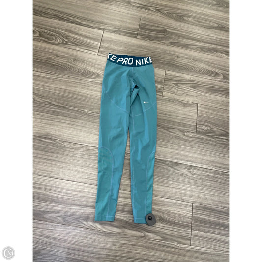 Athletic Leggings By Nike In Teal, Size: Xs