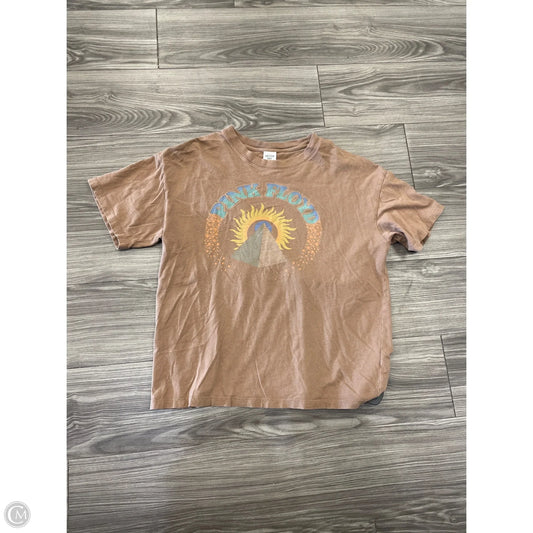 Top Short Sleeve By American Eagle In Brown, Size: M