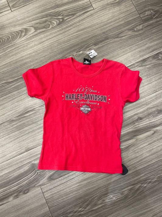 Top Short Sleeve By Harley Davidson In Red, Size: M