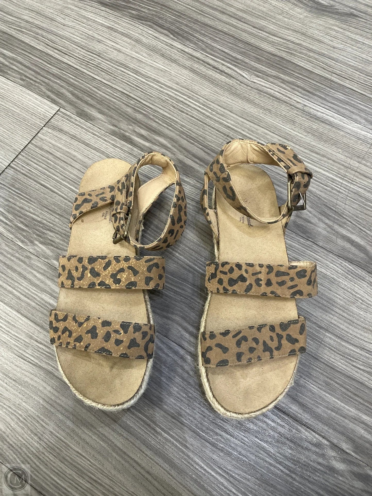 Sandals Heels Platform By Clothes Mentor In Animal Print, Size: 7.5
