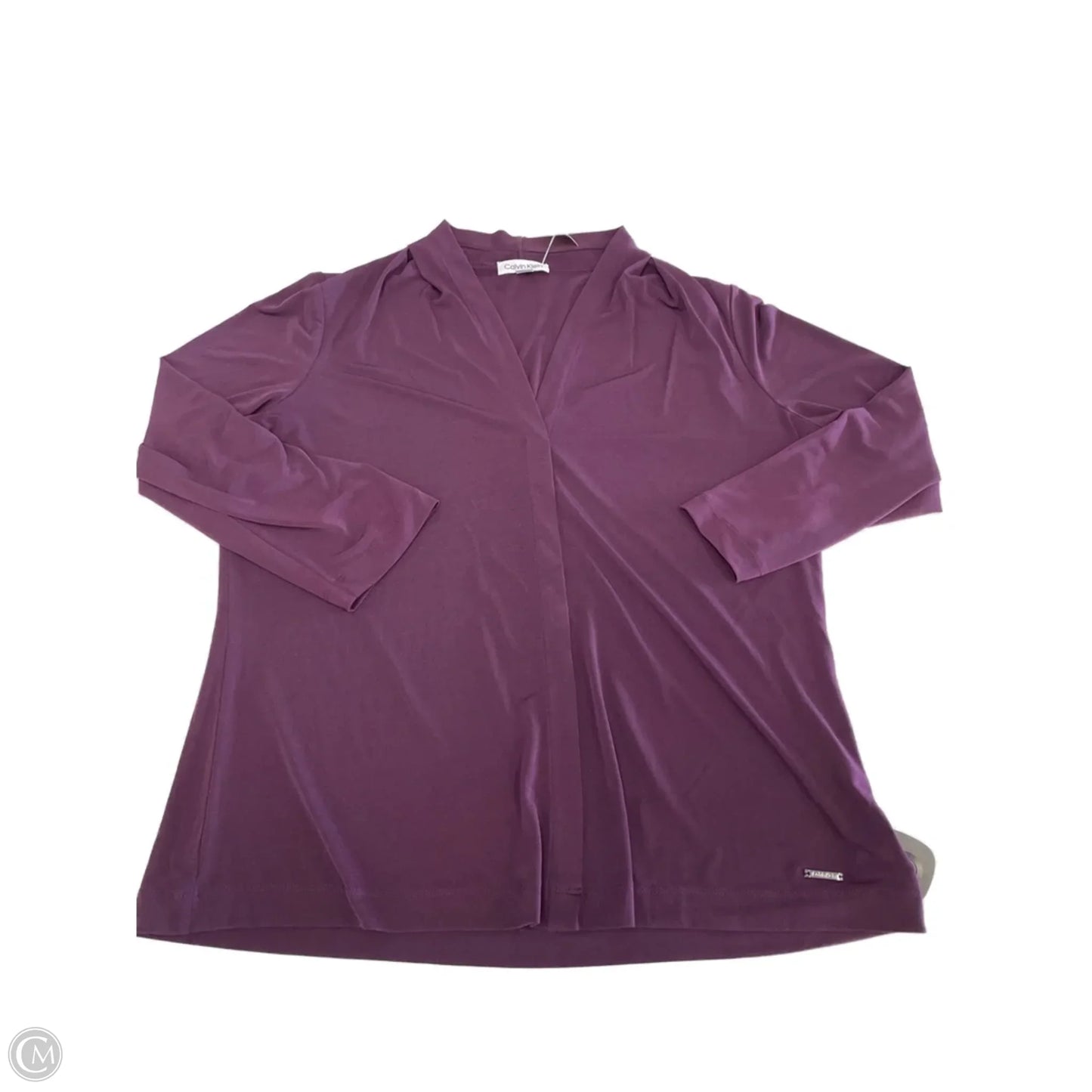 Top Long Sleeve By Calvin Klein In Purple, Size: L