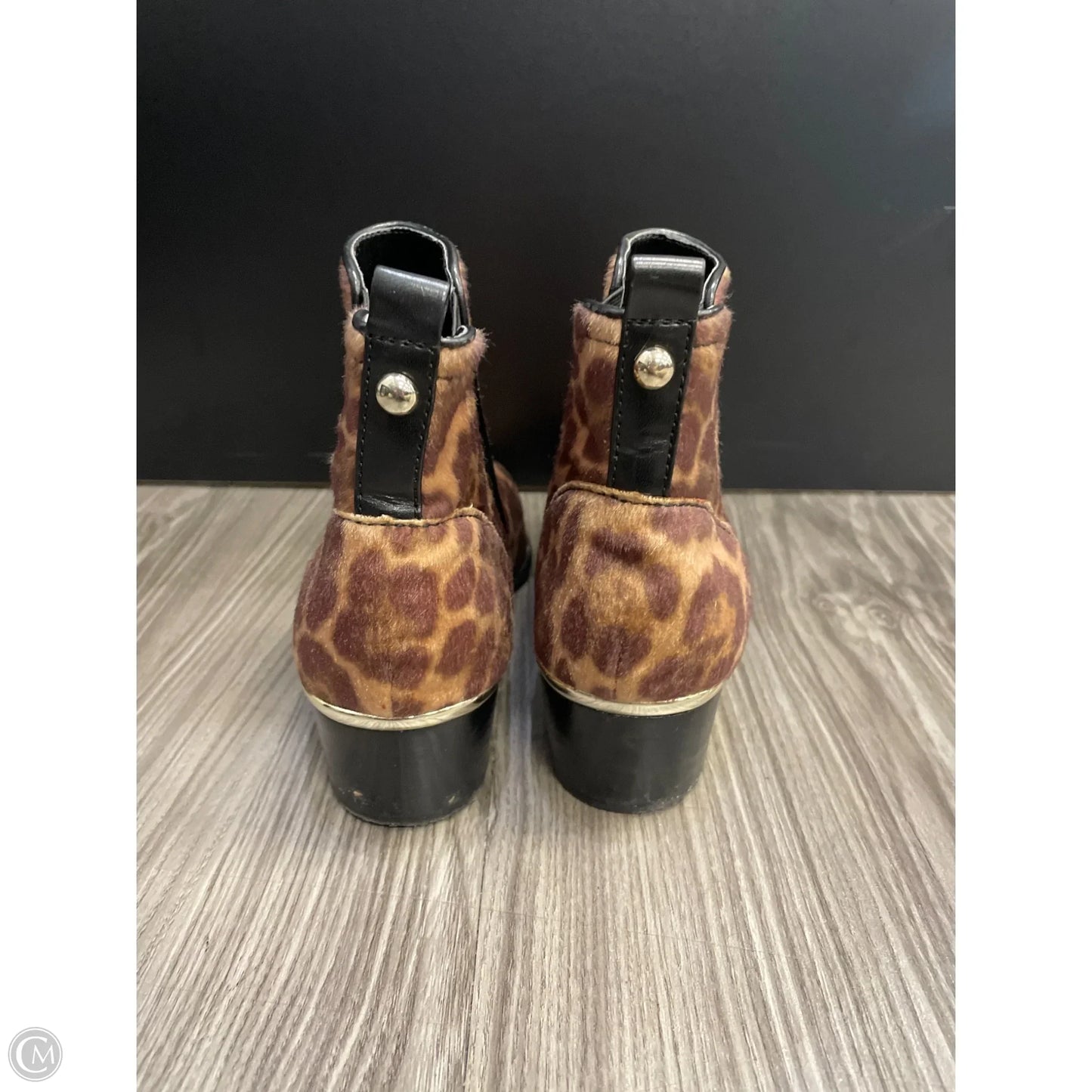 Boots Ankle Heels By Nine West In Animal Print, Size: 7.5