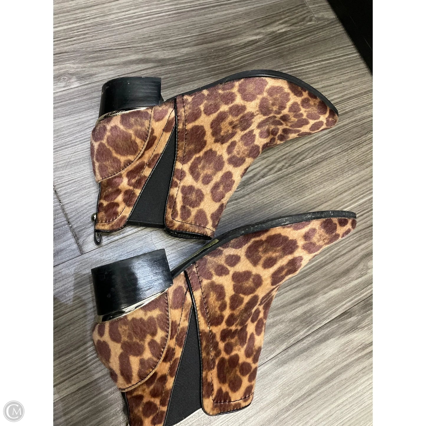Boots Ankle Heels By Nine West In Animal Print, Size: 7.5