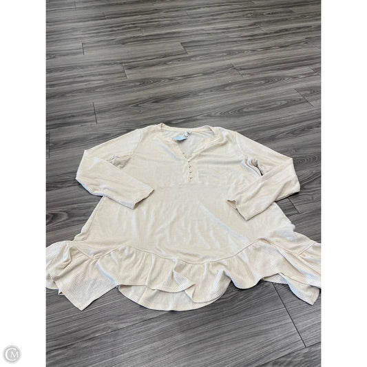 Top Long Sleeve By Cato In Cream, Size: 2x