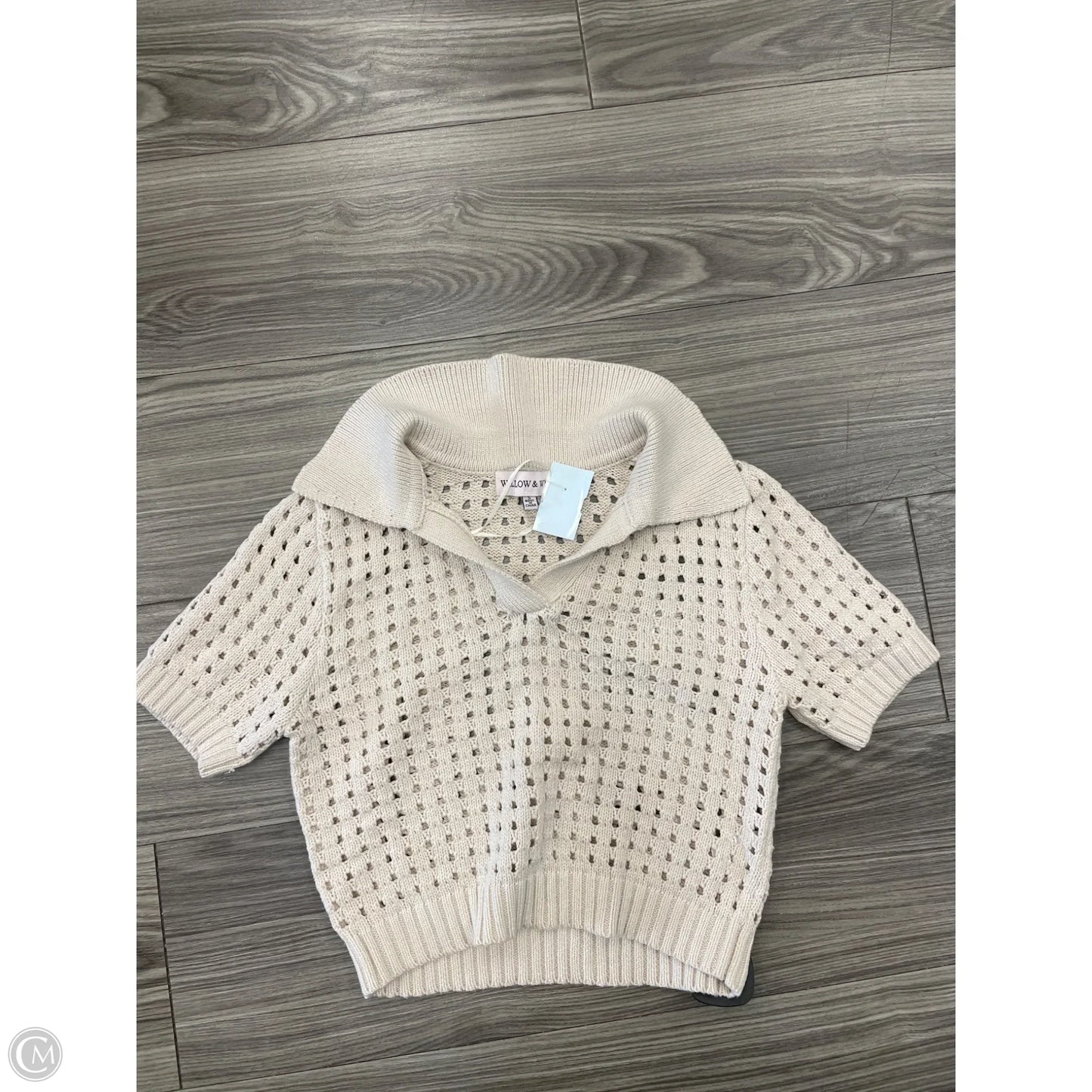 Sweater Short Sleeve By Clothes Mentor In Cream, Size: S