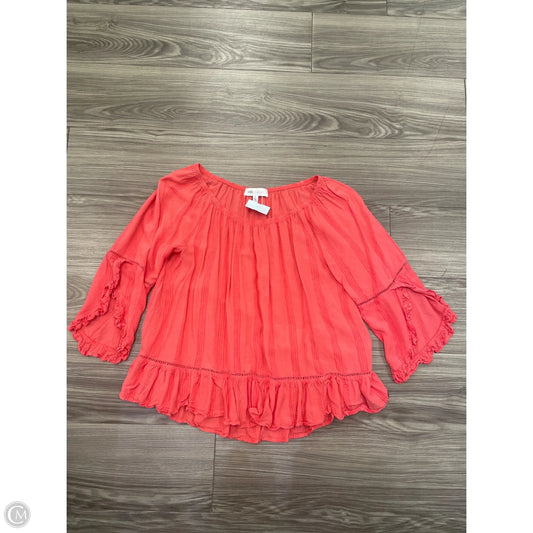 Top Long Sleeve By Fever In Pink, Size: L