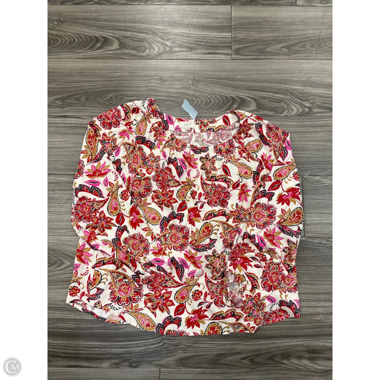 Top Long Sleeve By Loft In Multi-colored, Size: Xl