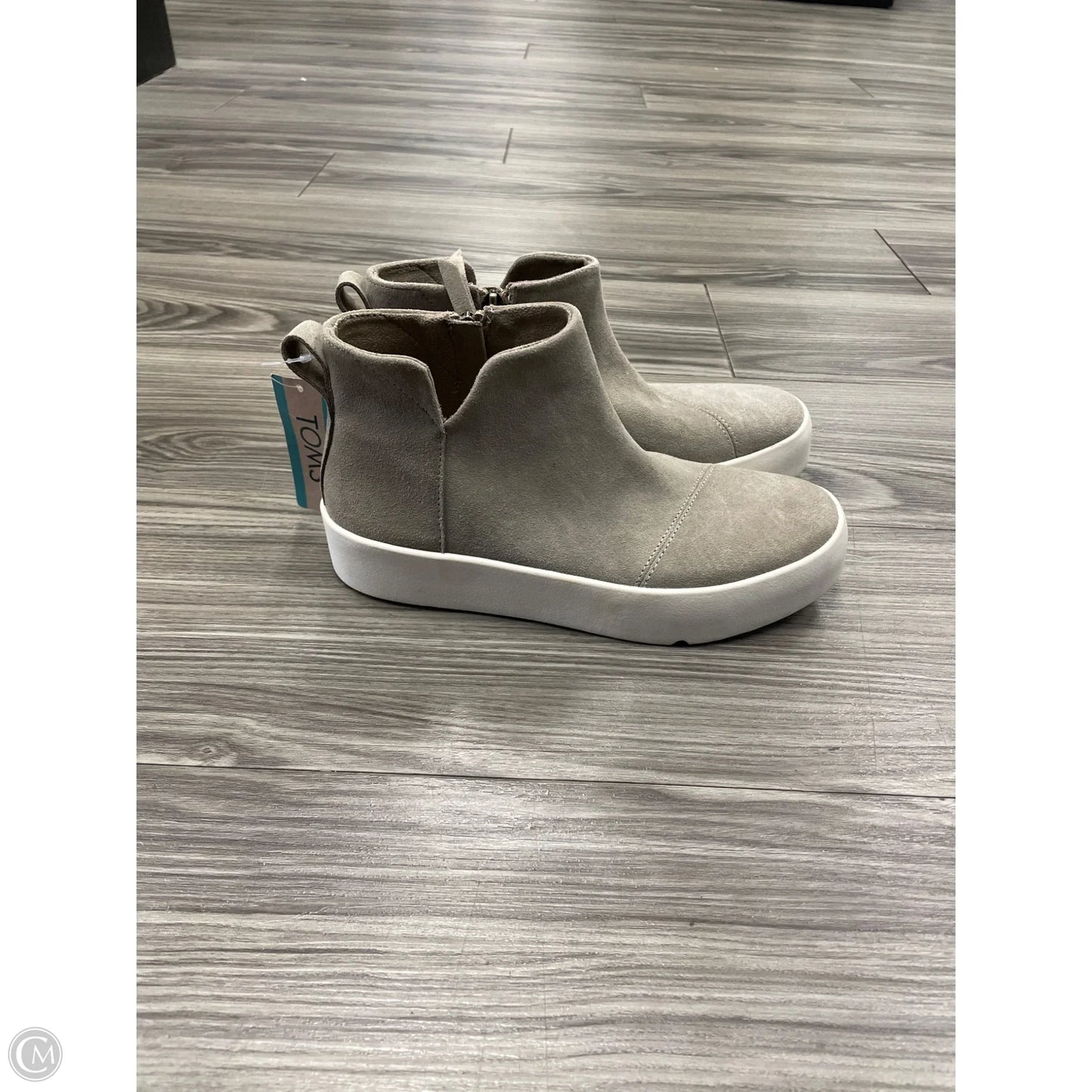 Boots Ankle Flats By Toms In Grey, Size: 6.5