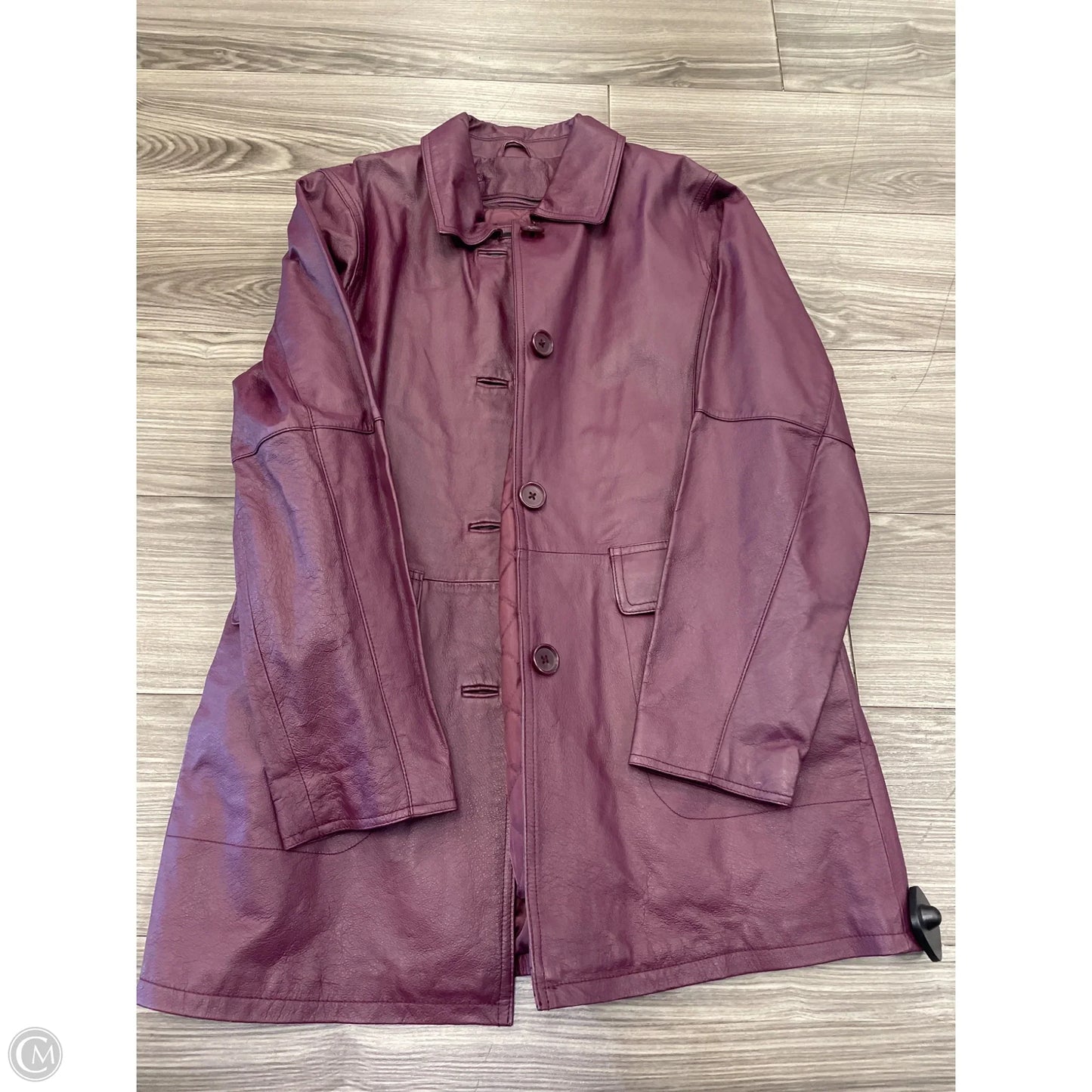 Jacket Leather By Clothes Mentor In Purple, Size: M