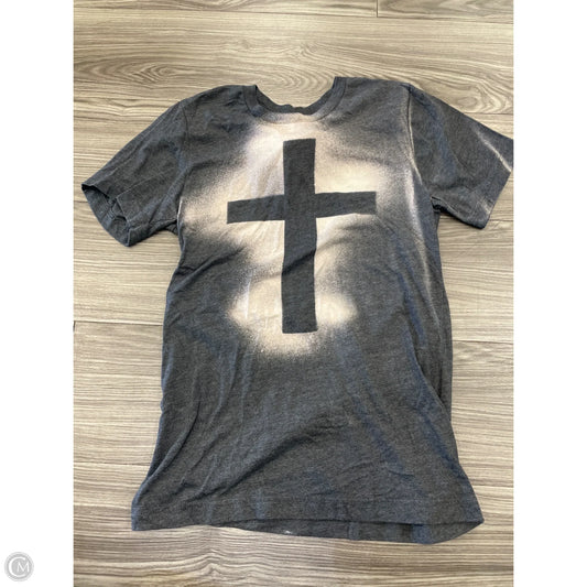 Top Short Sleeve By Canvas In Grey, Size: S
