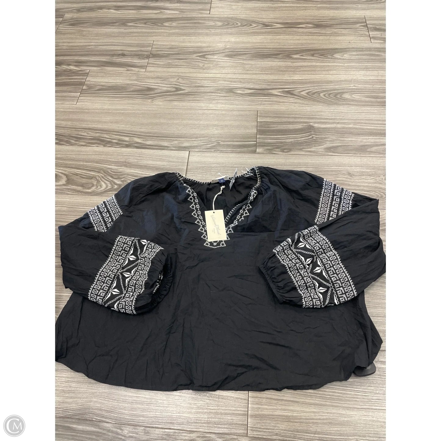 Top Long Sleeve By A Wild Thyme In Black, Size: L