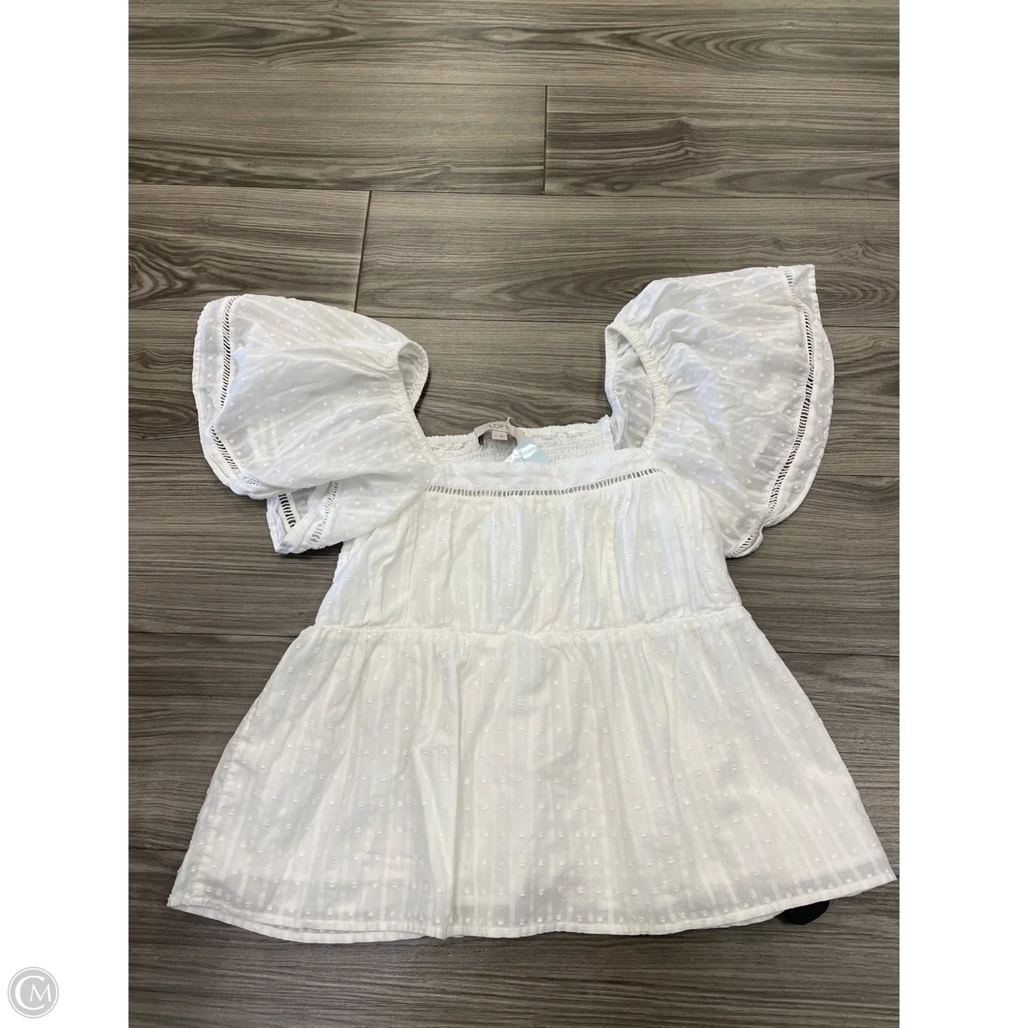 Top Short Sleeve By Loft In White, Size: M