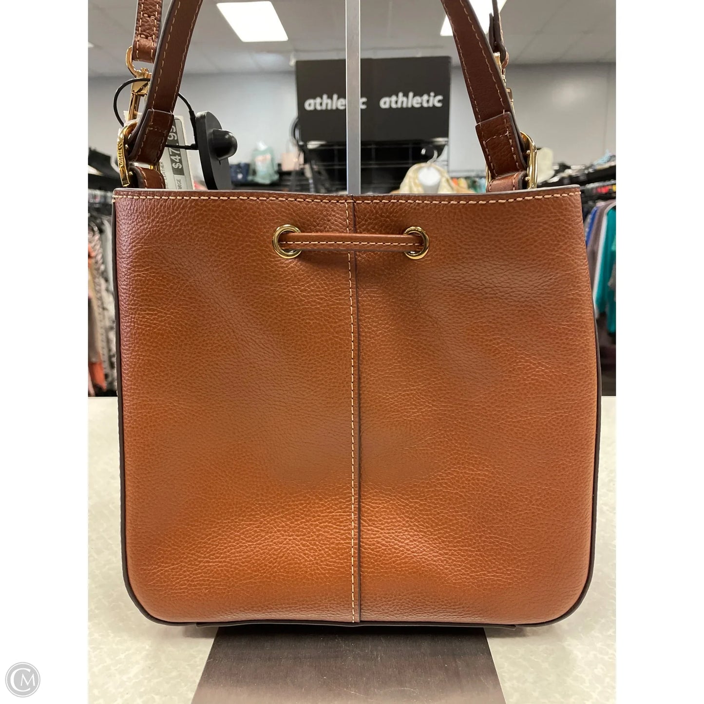 Handbag Leather By Fossil, Size: Large