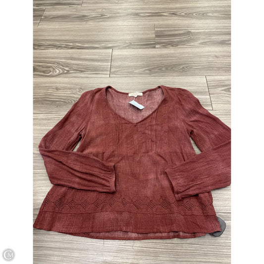 Top Long Sleeve By Rewind In Red, Size: M