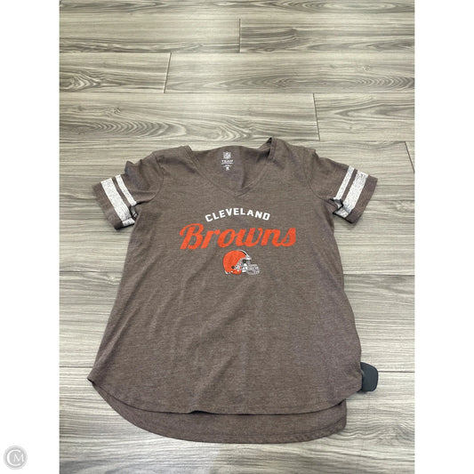 Top Short Sleeve By Nfl In Brown & Orange, Size: M