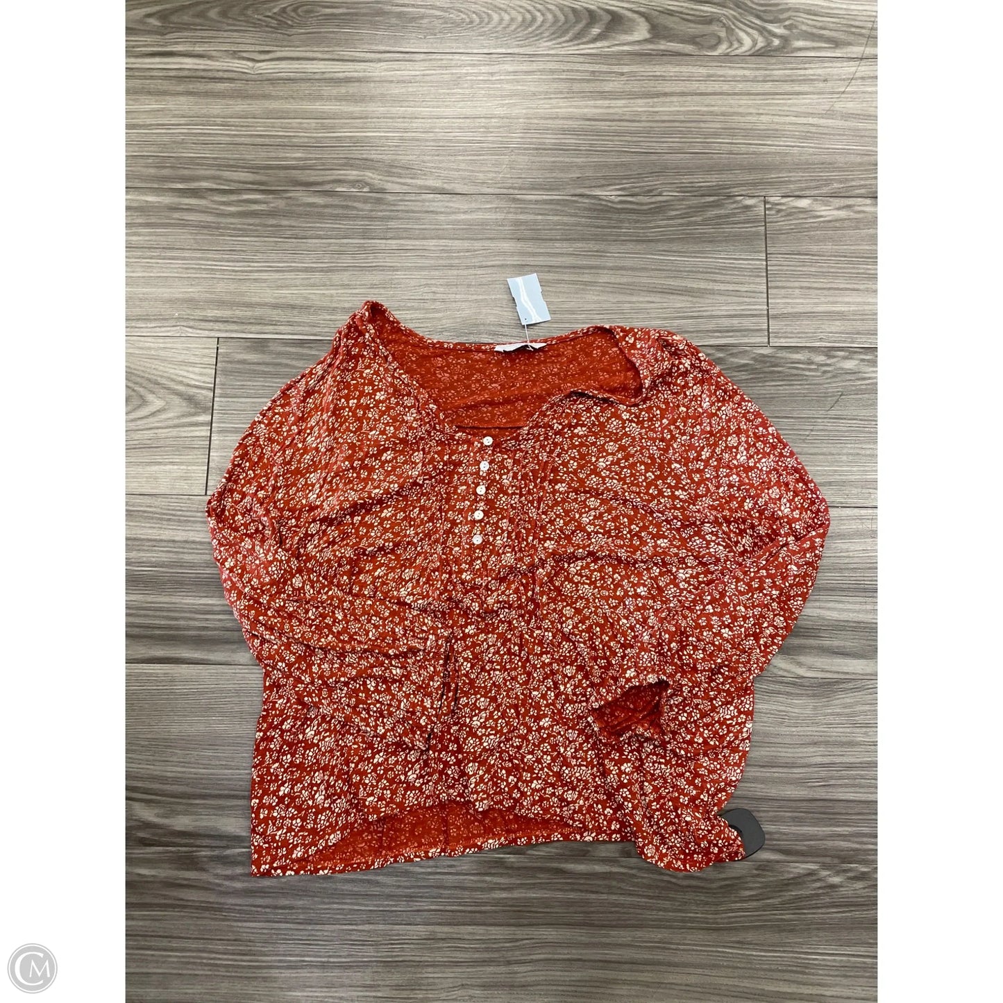 Top Long Sleeve By Lucky Brand In Orange, Size: L