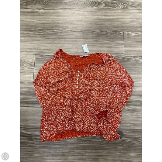 Top Long Sleeve By Lucky Brand In Orange, Size: L