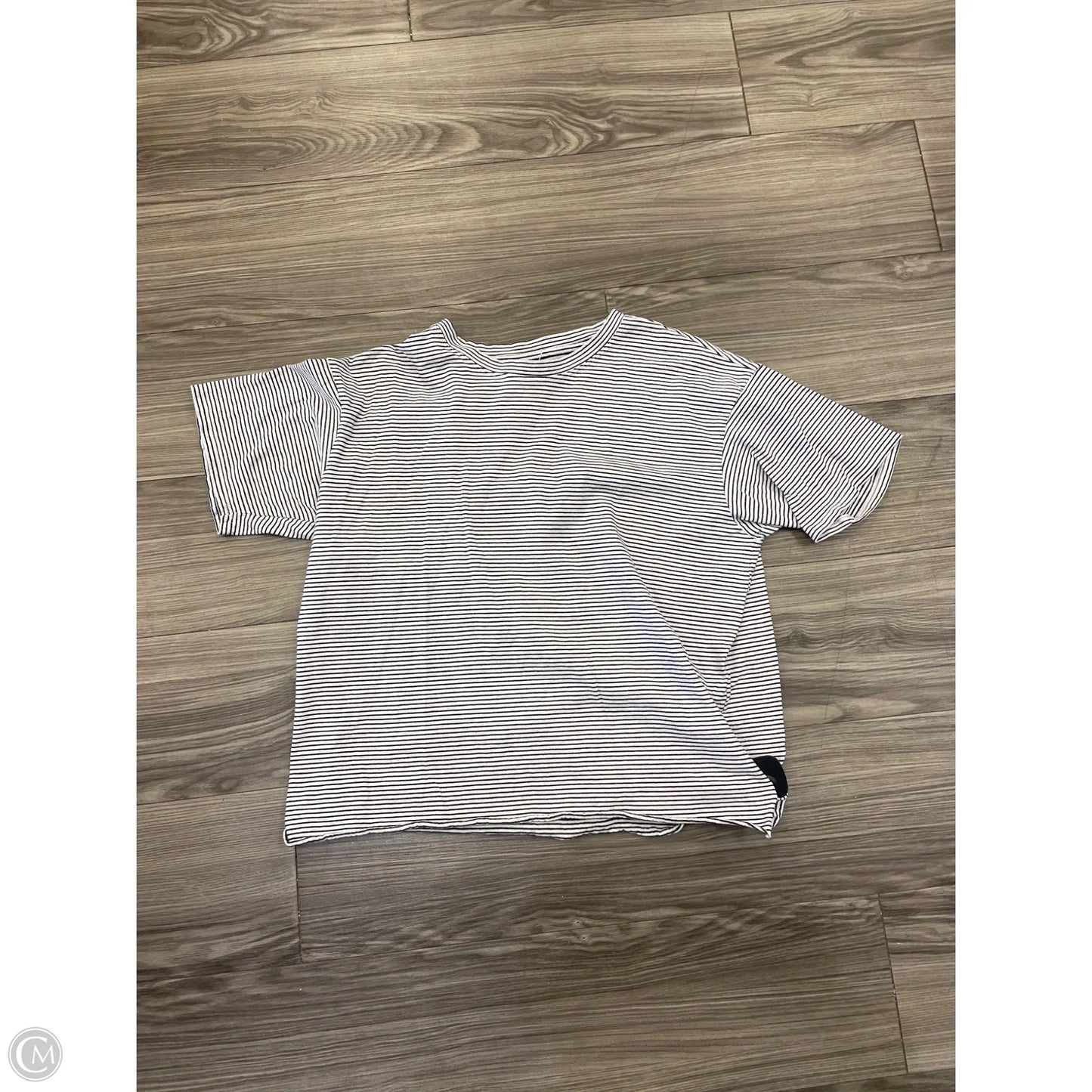 Top Short Sleeve By American Eagle In Striped Pattern, Size: S