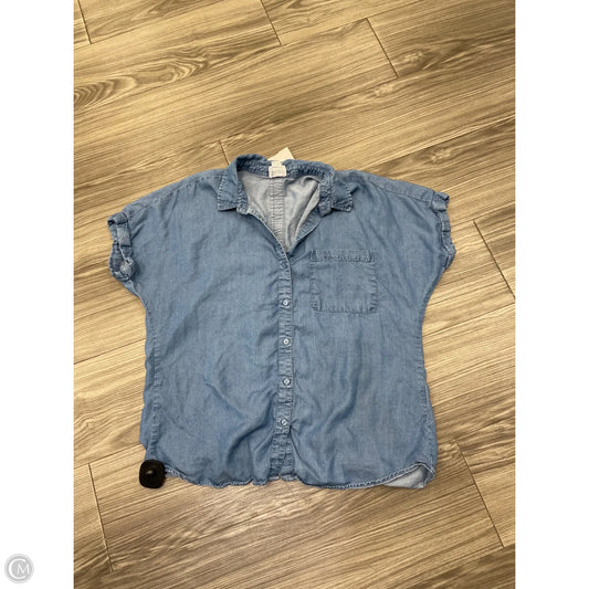 Top Short Sleeve By Como Vintage In Blue, Size: M